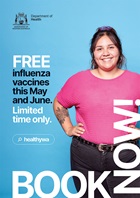 Banner: Book your free influenza vaccine this May and June. Book now!