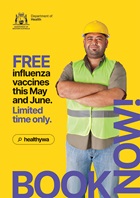 Banner: Book your free influenza vaccine this May and June. Book now!