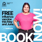 Banner: Book your free influenza vaccine this May and June. Book now!