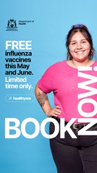Banner: Book your free influenza vaccine this May and June. Book now!