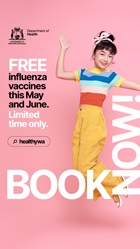 Banner: Book your free influenza vaccine this May and June. Book now!