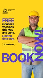 Banner: Book your free influenza vaccine this May and June. Book now!