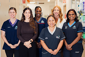 Members of the Acute Medical Unit team who developed a labelling solution for IV safety 