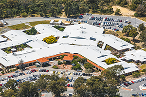 Aerial photo of Peel Health Campus supplied by Wings Photography