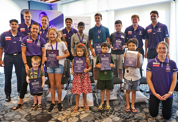 Dockers players with award recipients