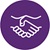 Icon shows two hands shaking
