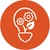 Icons shows cogs within a lightbulb to represent productivity and innovation